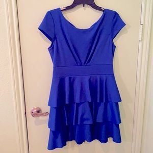 A New York Royal blue dress with ruffles